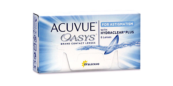 Front shot of a box of Acuvue Oasys for Astigmatism 6 pack