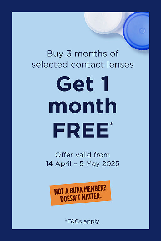 Buy 3 months and get 1 month free of contact lens