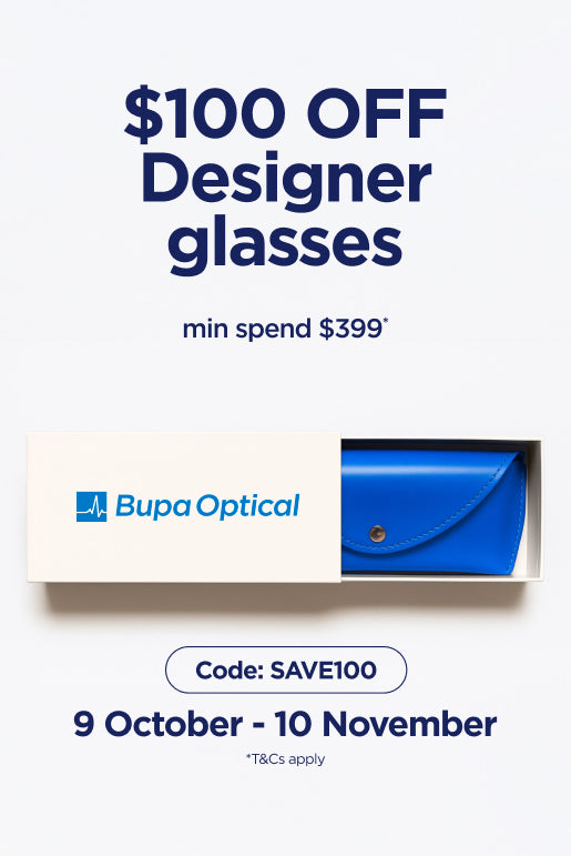 Spend over $399 on designer glasses and get $100 off. Use code SAVE100 in checkout