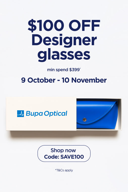 Spend over $399 on designer glasses and get $100 off. Use code SAVE100 in checkout