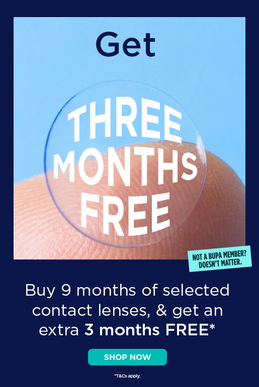 Buy 9 months of selected contact lenses and get 3 months free